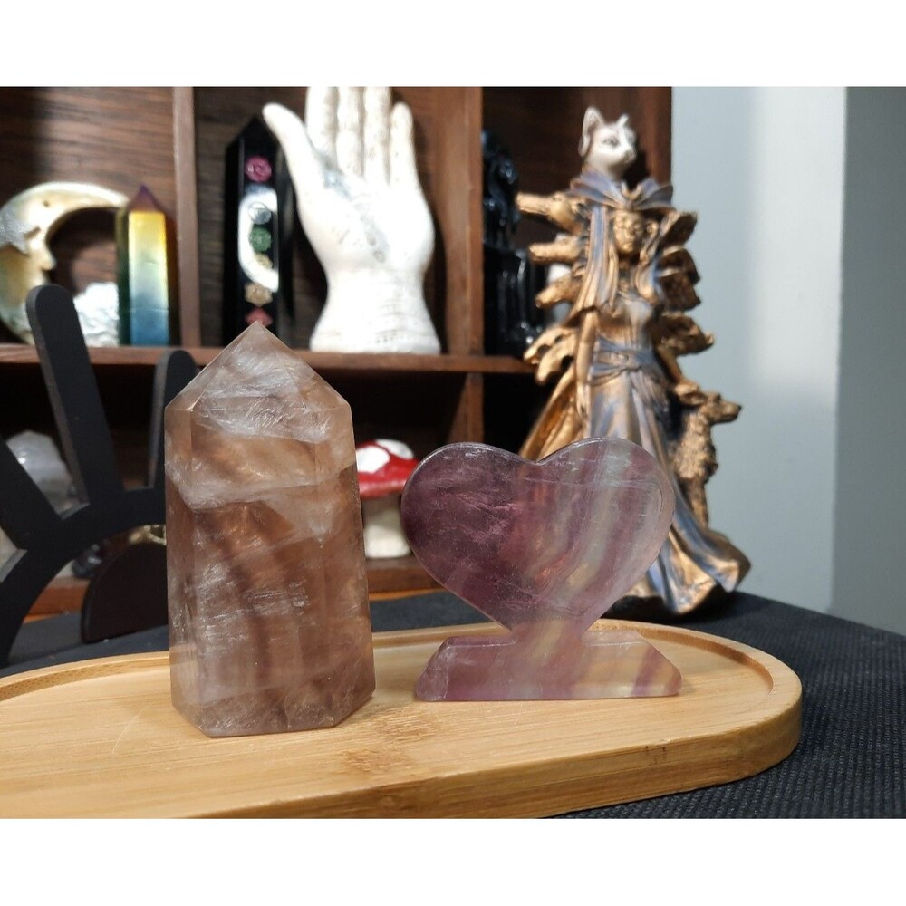 Rainbow Flourite Quartz Crystal Set